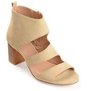 JC Journee Collection Juniper Zip Open Toe Heel